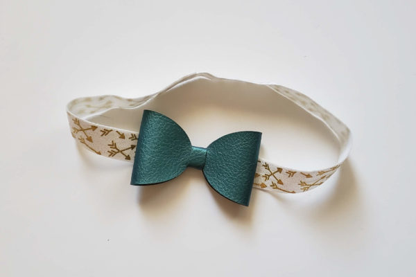 green baby bow headband