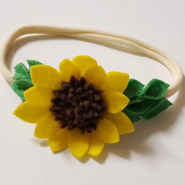 sunflower baby headband