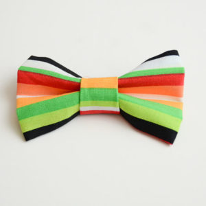 colorful striped dog bow tie