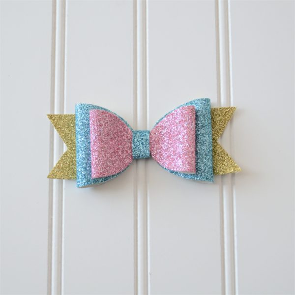spring colored double hair bow